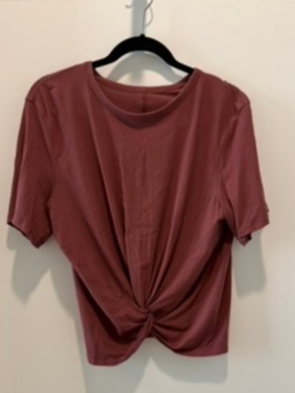 Lululemon Burgundy Knot Front T-Shirt Size 10